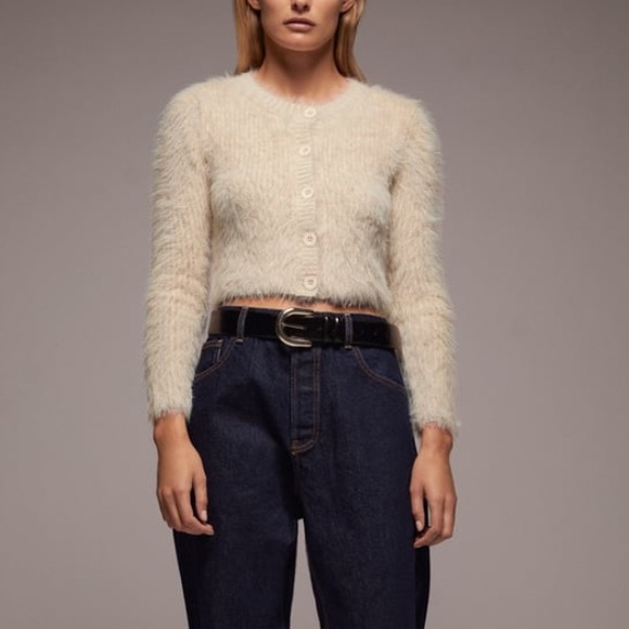 Zara blogger favorite faux fur fuzzy cardigan - Picture 2 of 8